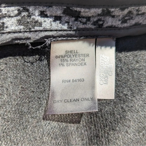 Calvin Klein Woman M  Poly/Rayon/Spandex Charcoal Open Cardigan Snake - Picture 7 of 7